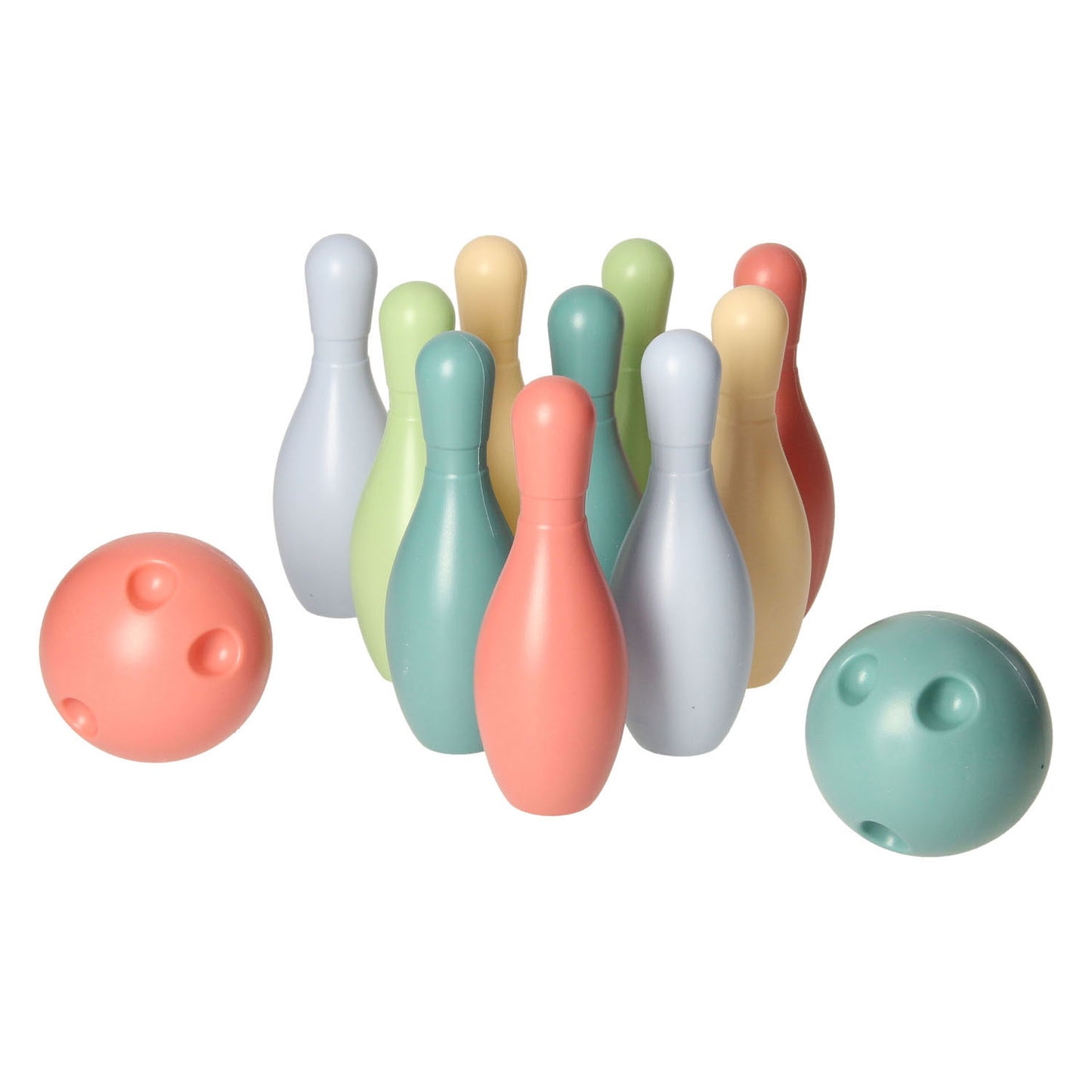 Set bowling pastello in supporto, 12 pz.