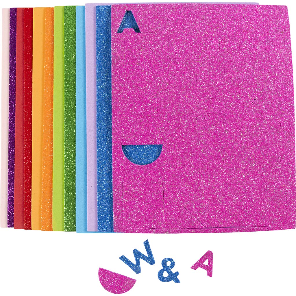 Hojas de espuma de la empresa Creativ, tamaño 14x25 cm, espesor 2 mm, colorido, 12 hojas 1 caja