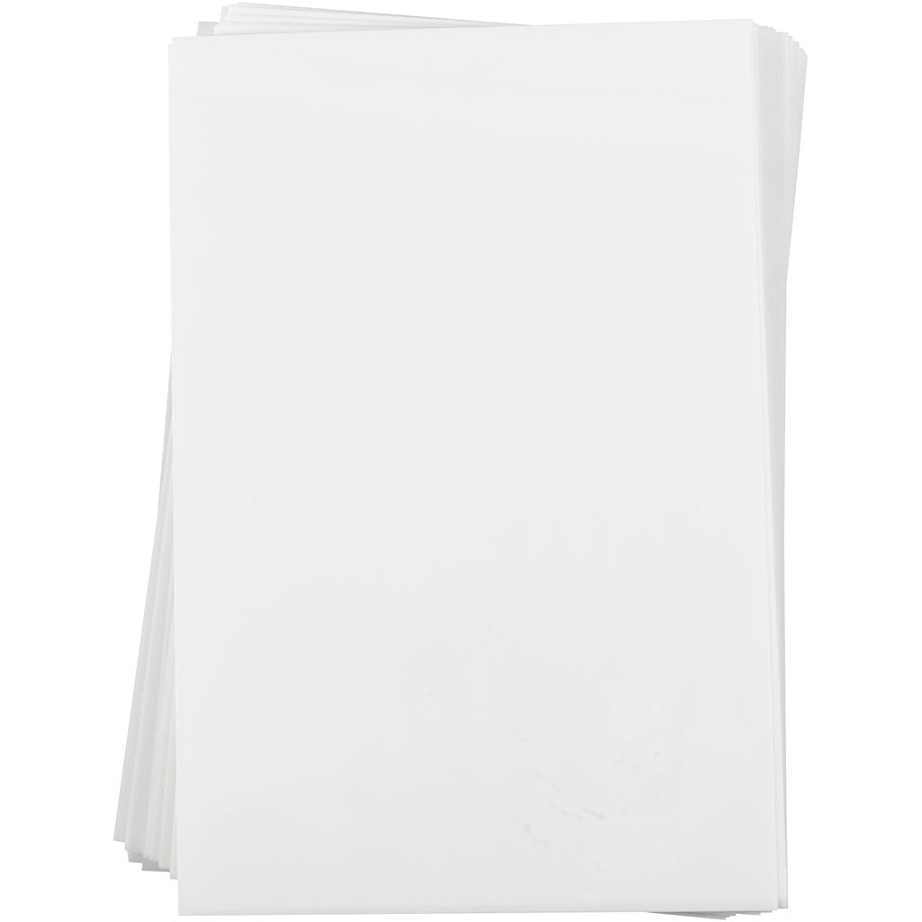 Fogli di film termoretraibile Creative Company, foglio 20x30 cm, spessore 0,3 mm, bianco opaco, 100 fogli 1 scatola