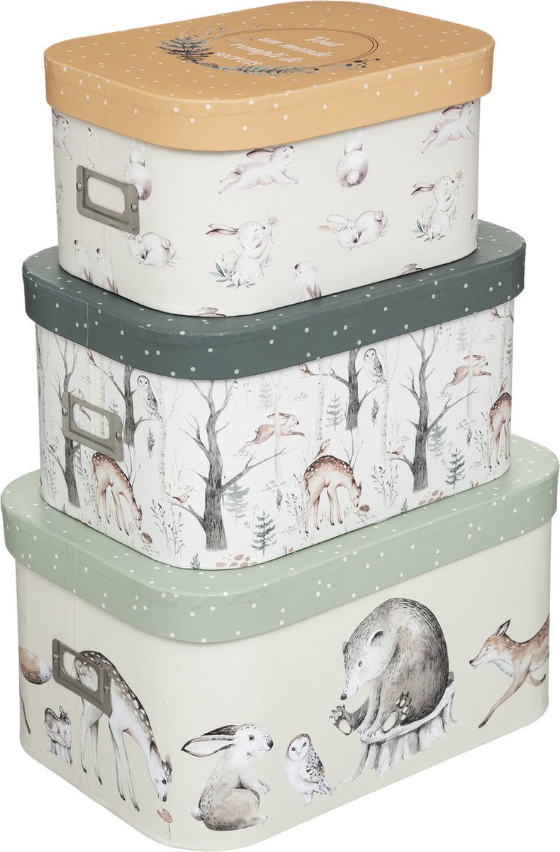 Atmosphera cajas decorativas infantiles con tapa 3 piezas