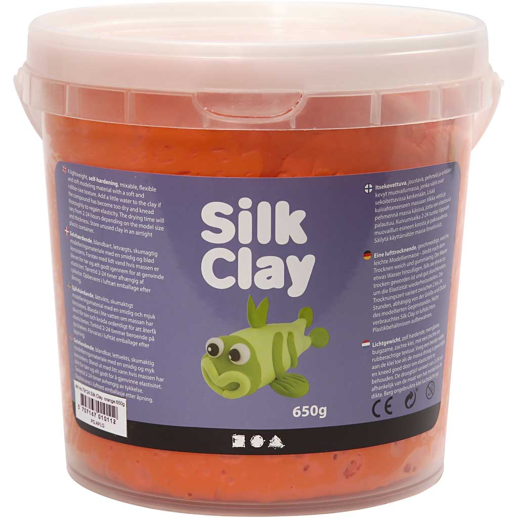 Silk clay ®, naranja, 650 gr 1 cubo