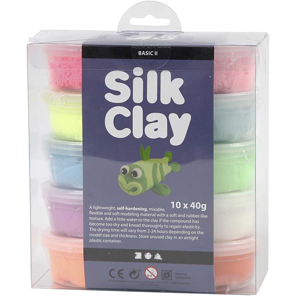 Silk clay - klei- basisset 1 - set met 10 kleuren