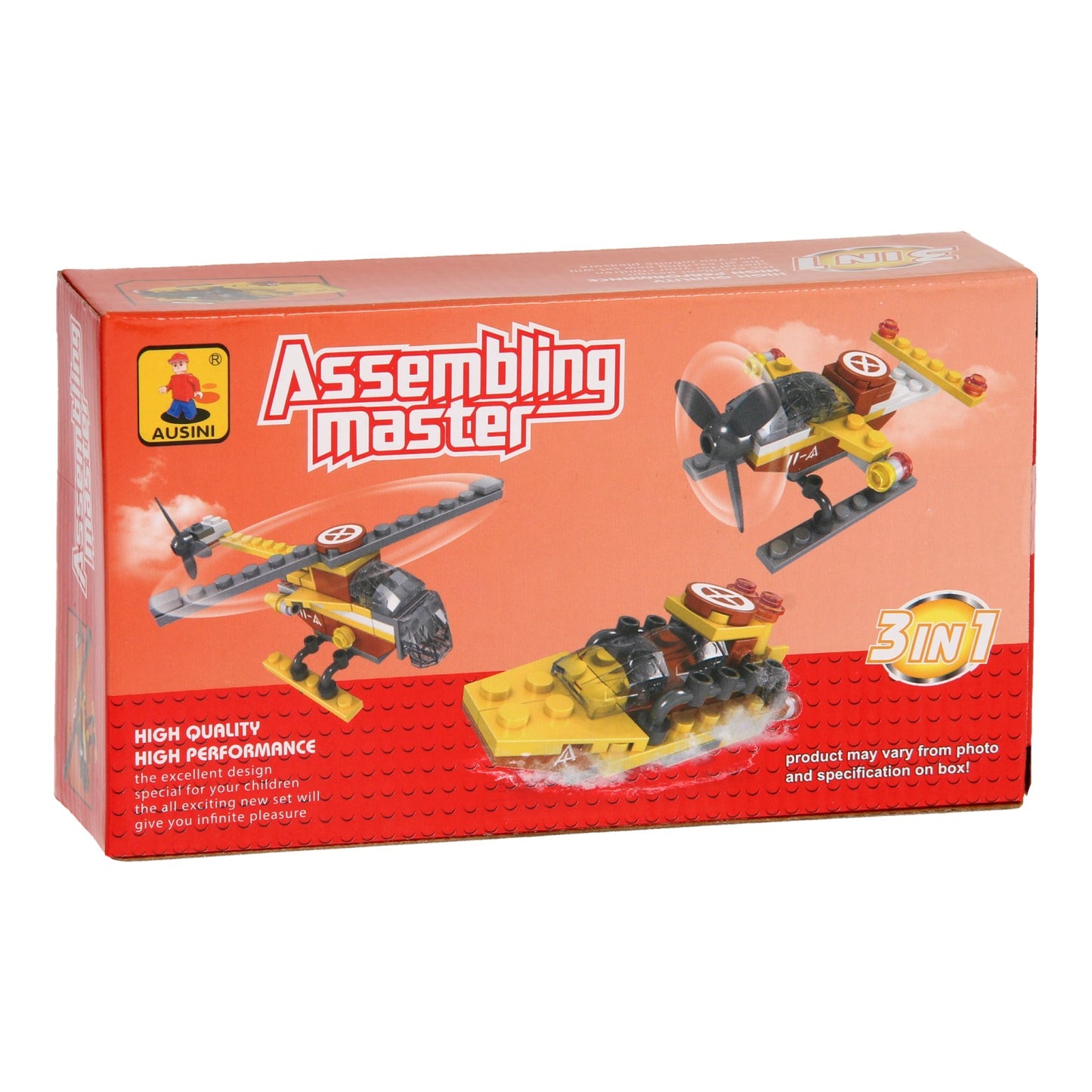 Set de construcción aviones y barco 3en1 - 52 uds.
