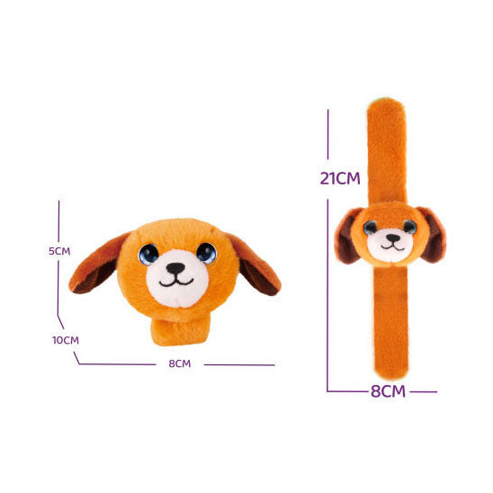 Bracciale pieghevole in peluche cane marrone