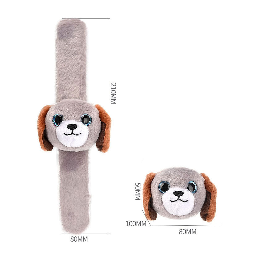 Bracciale pieghevole in peluche cane grigio