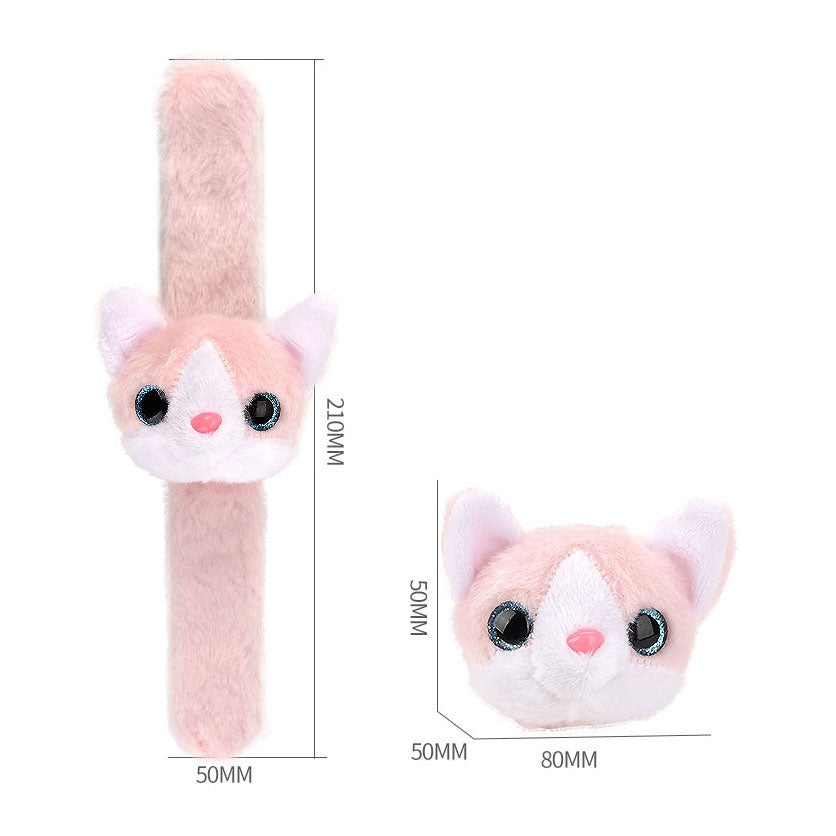 Bracciale pieghevole in peluche gattino rosa