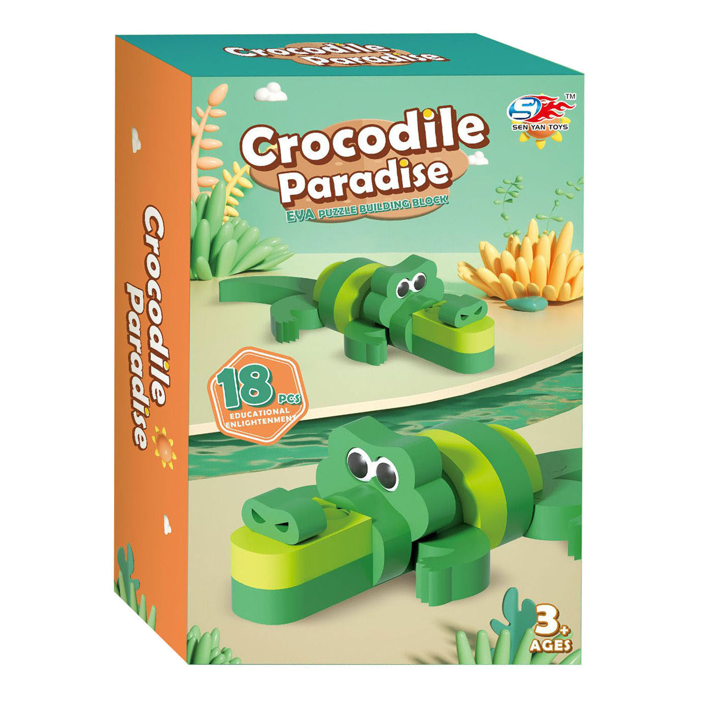 Set da costruzione in schiuma coccodrillo 3D