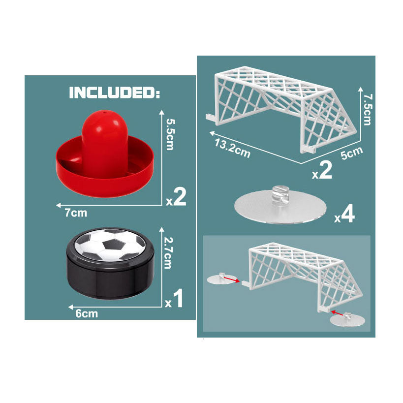 Juego de futbolín de aire.