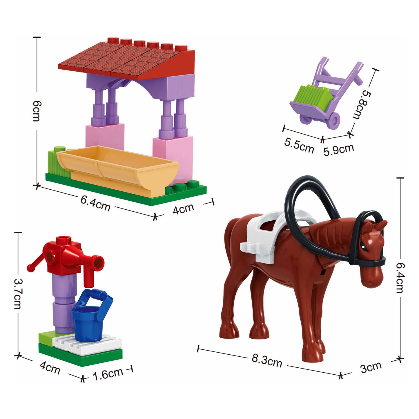 Set da costruzione per la cura del cavallo - 45 pezzi.