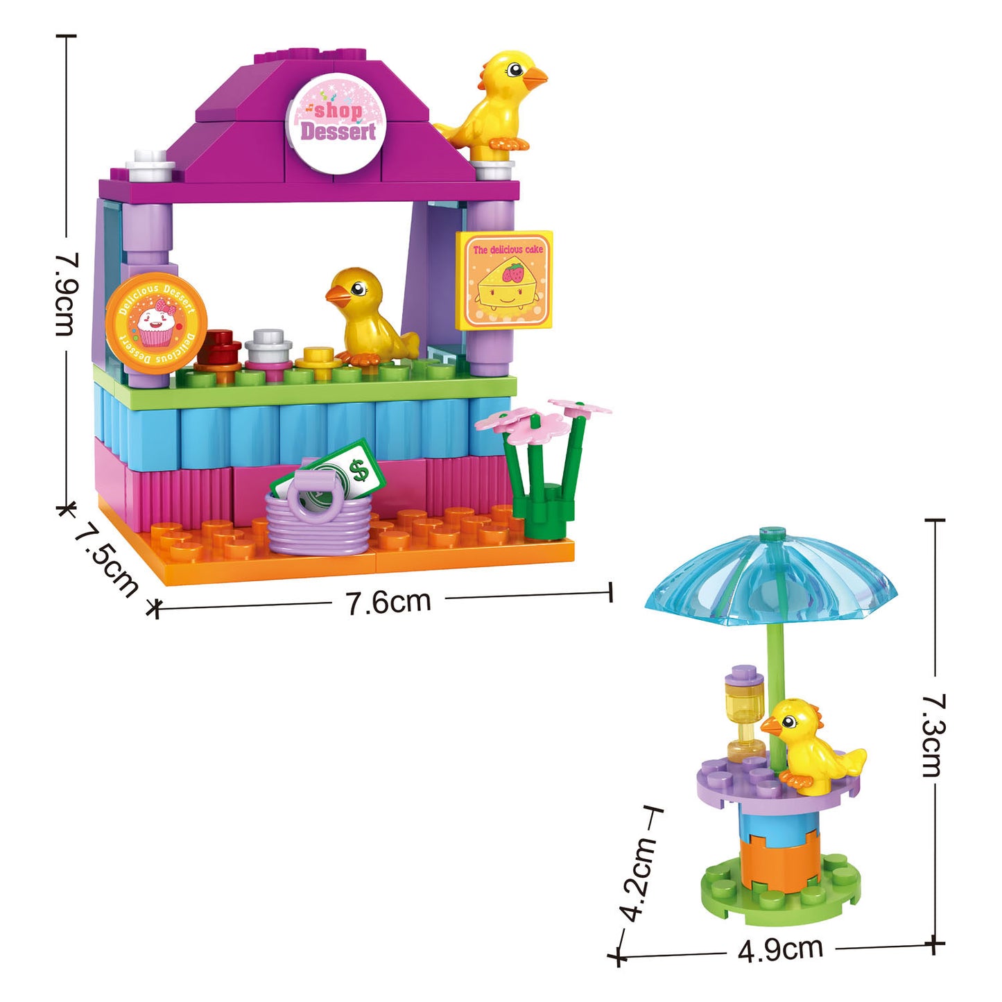 Set de construcción puesto de postres Duck Paradise - 84 piezas.