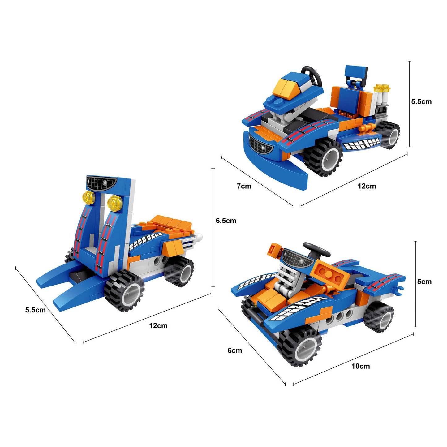 Set de construcción vehículos 3 en 1, 124 piezas