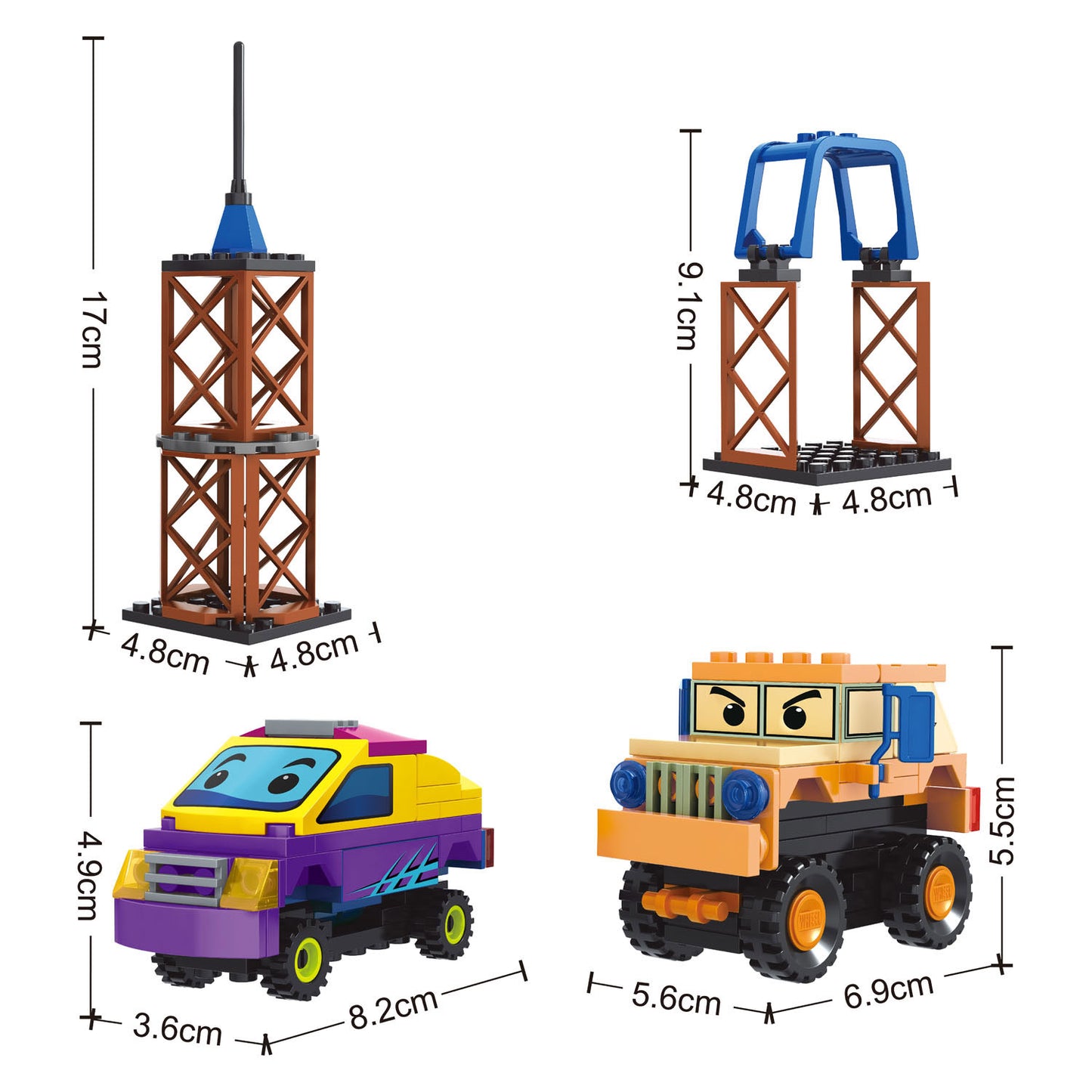 Juego de construcción de coches - 129 piezas.
