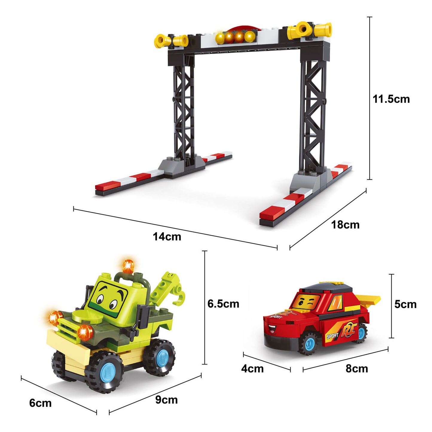 Set per la costruzione di automobili - 164 pezzi.