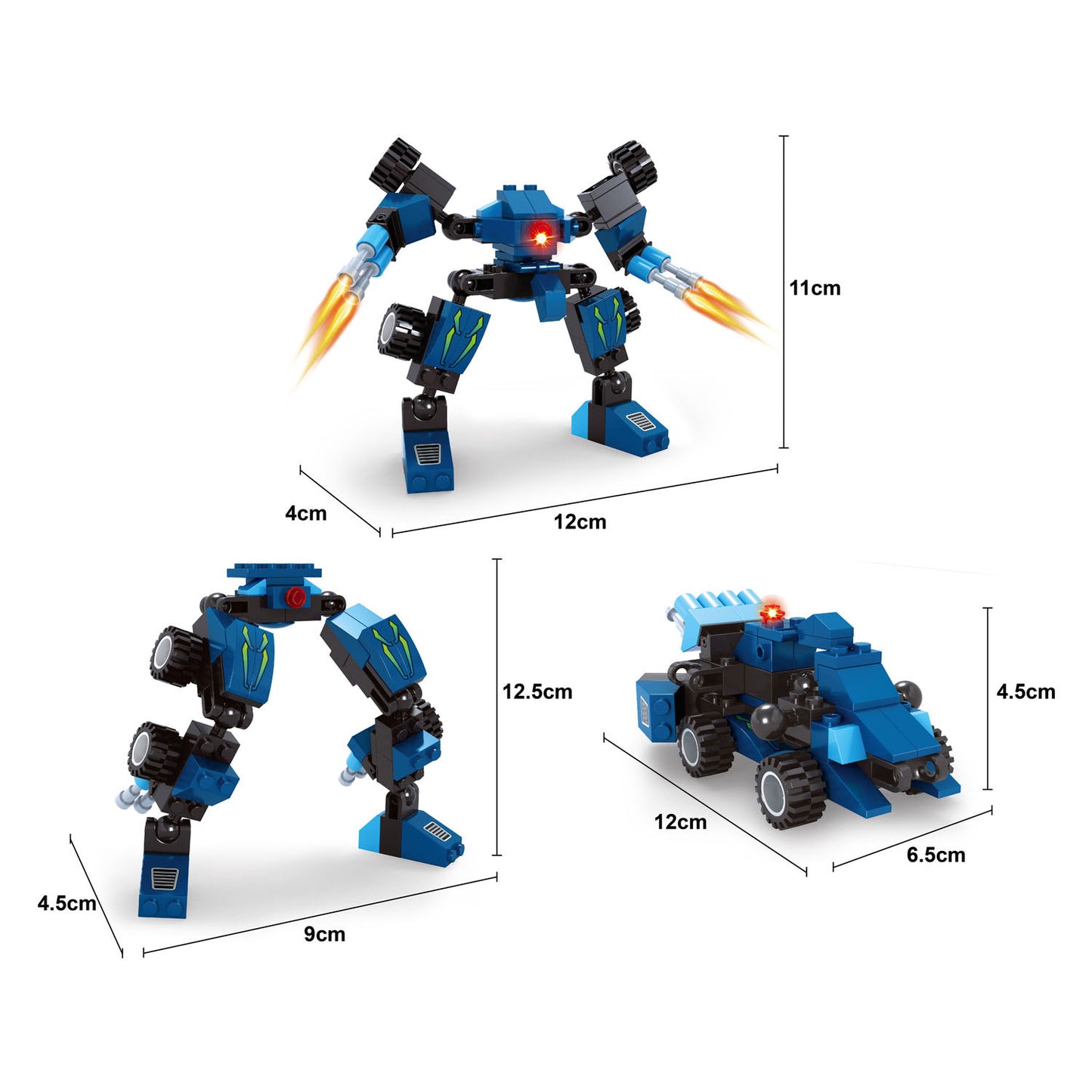 Set da costruzione Titan Transform Blu - 71 pezzi.