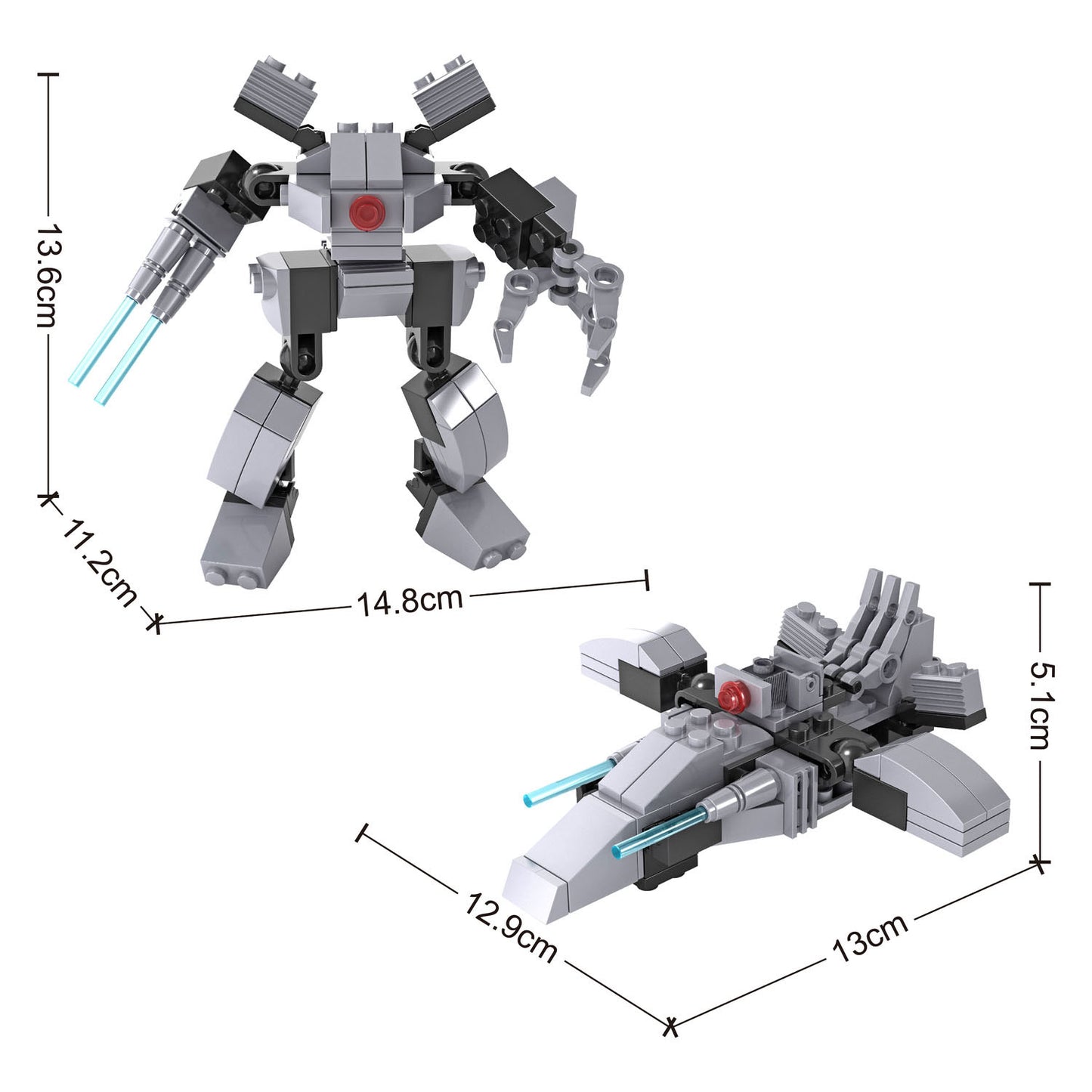 Set de construcción de nave espacial robot transformadora - 81 piezas
