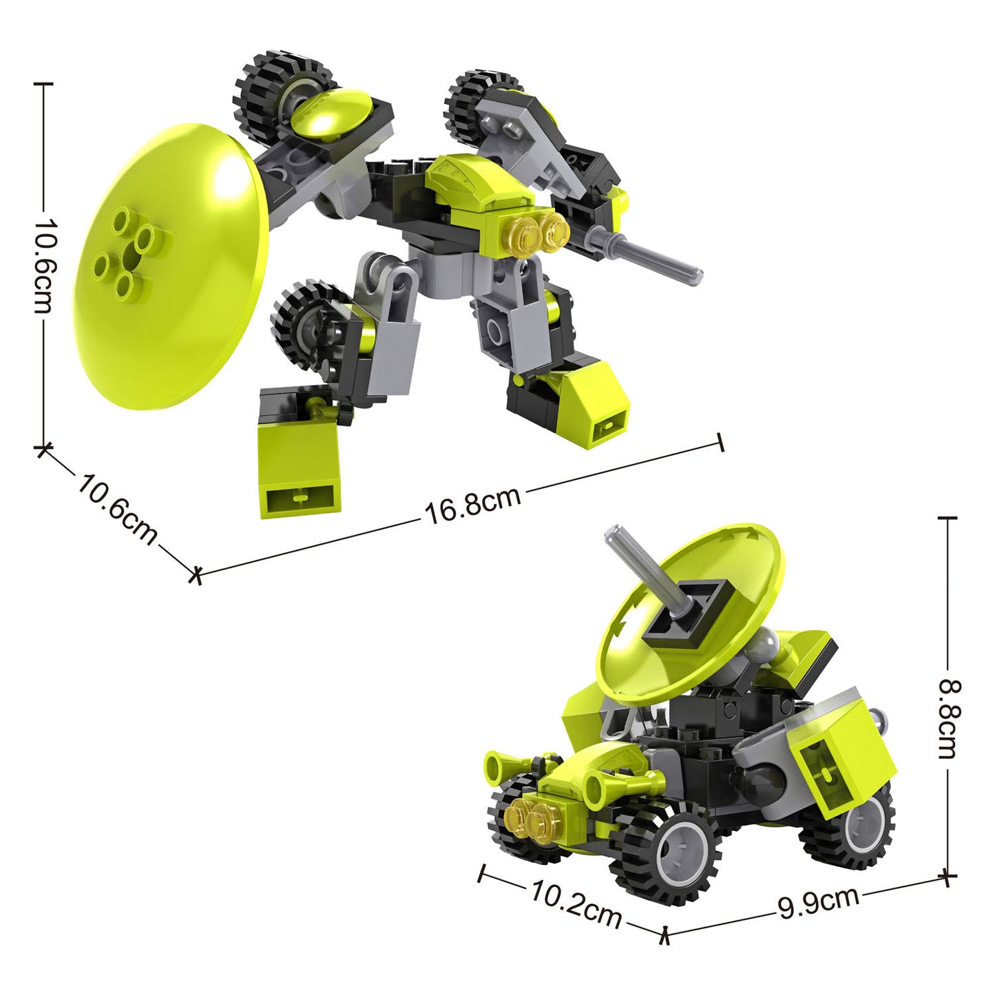 Set de construcción que transforma el coche espacial robot - 90 piezas