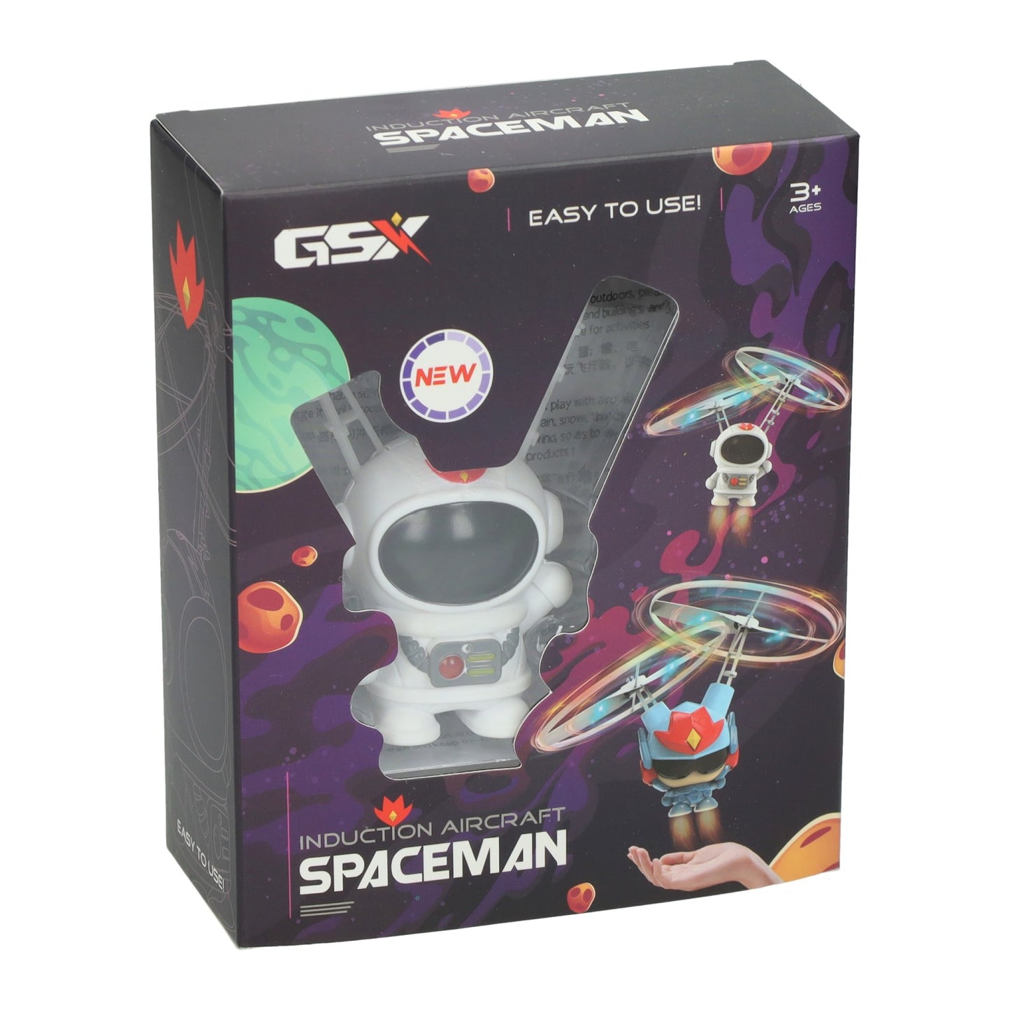 Astronauta volador con efecto de luz.