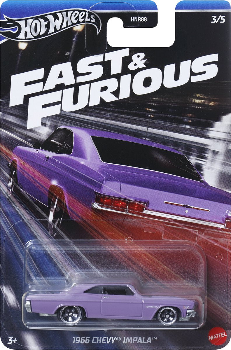 Hot wheels fast furious hrw53, auto, 3 anni, metallo, viola