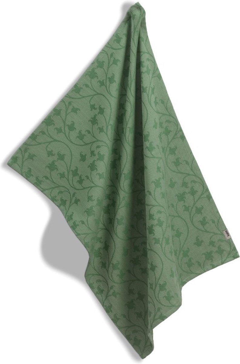 Paño de cocina Kela, algodón, estampado verde - | cora
