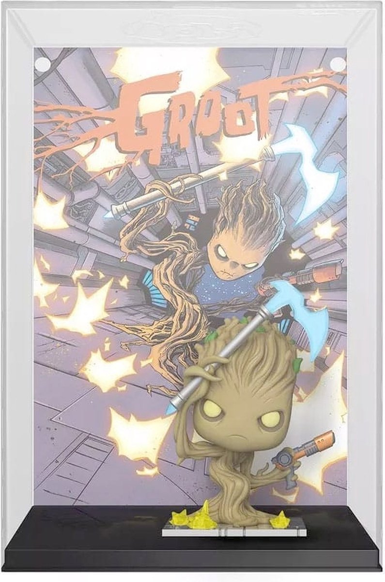 Marvel funko guardians of the galaxy - pop! comic cover groot 9 cm verzamelfiguur - multicolours
