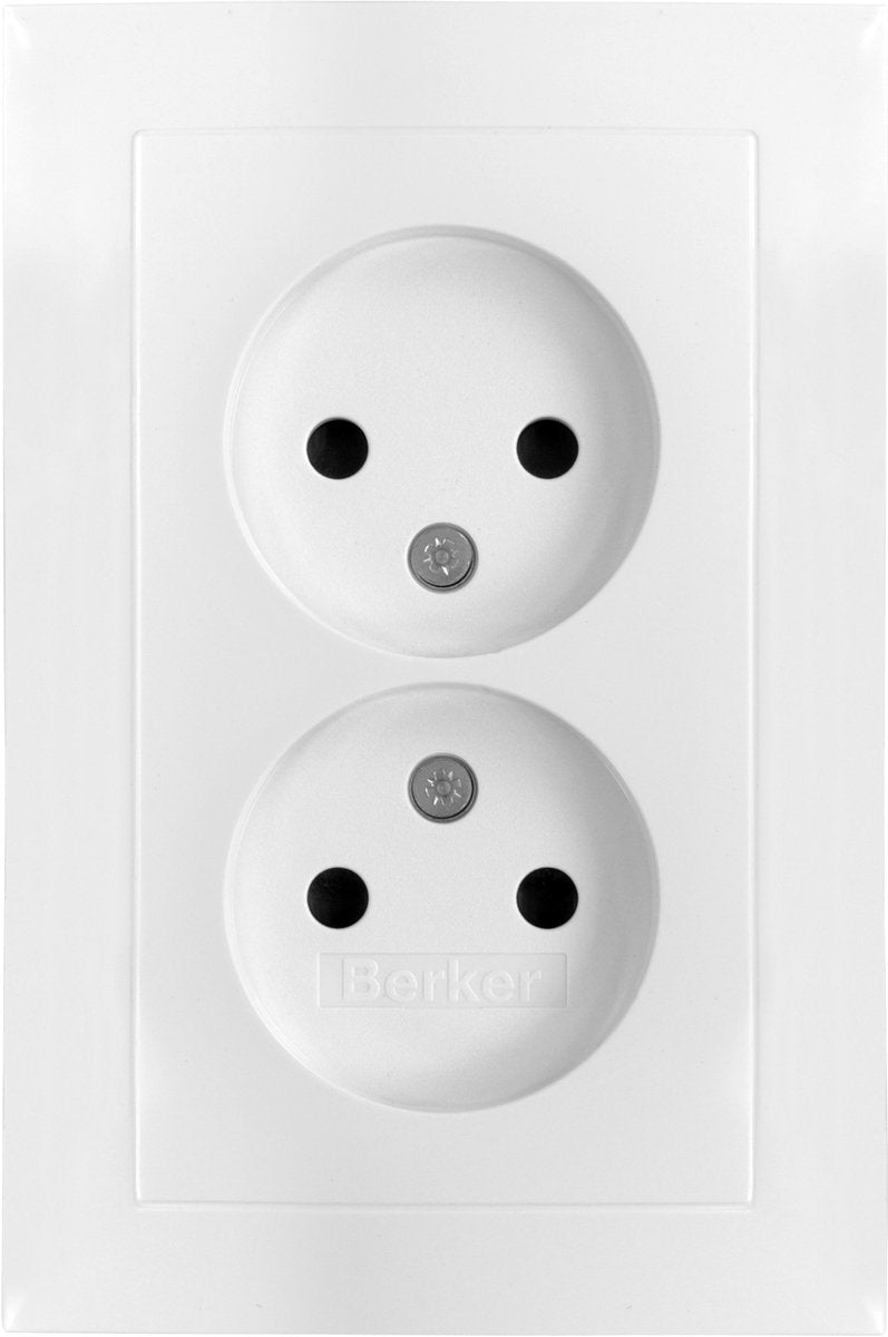 Toma Berker s1 - empotrable - 2 vías - blanco polar
