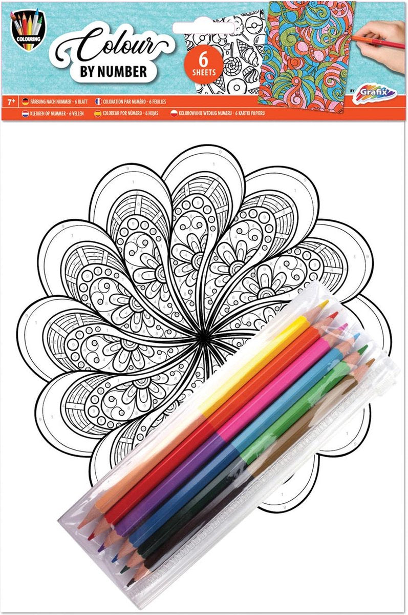 Colori per numero A4 - mandala