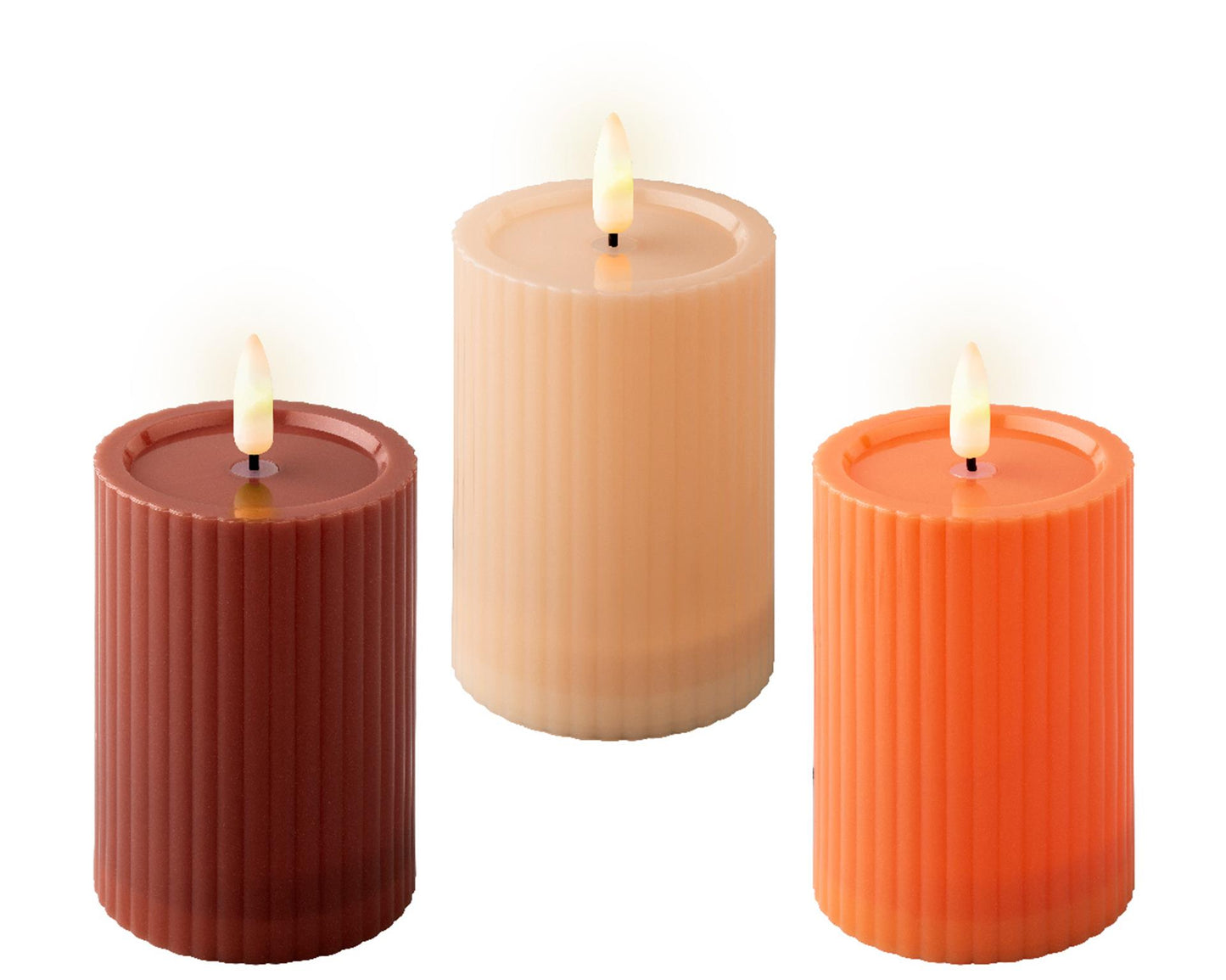 Candela solare Lumineo in plastica ø7,5cmx10cm
