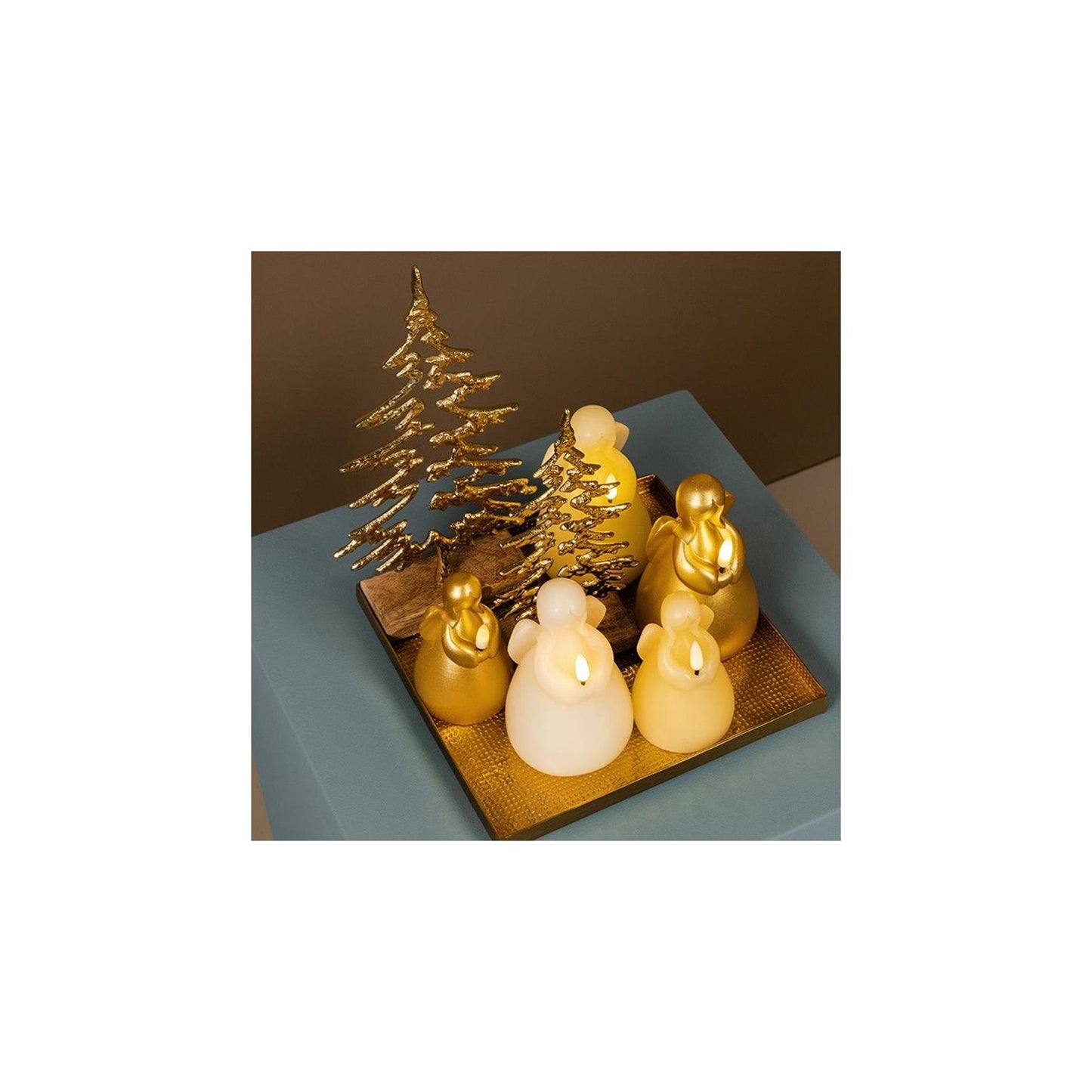 Candela LED Countryfield angel s oro 7x7x11,5 cm