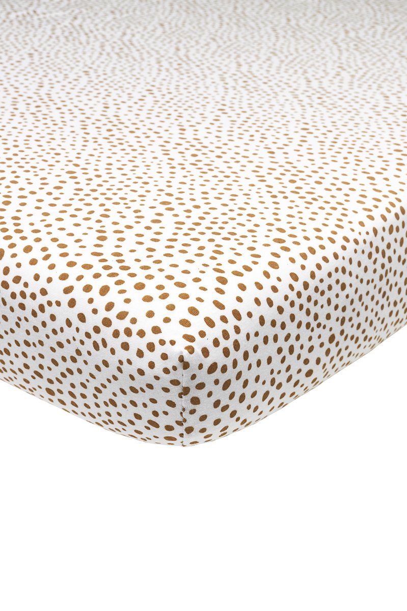 Meyco baby cheetah hoeslaken wieg - camel - 40x80 90cm