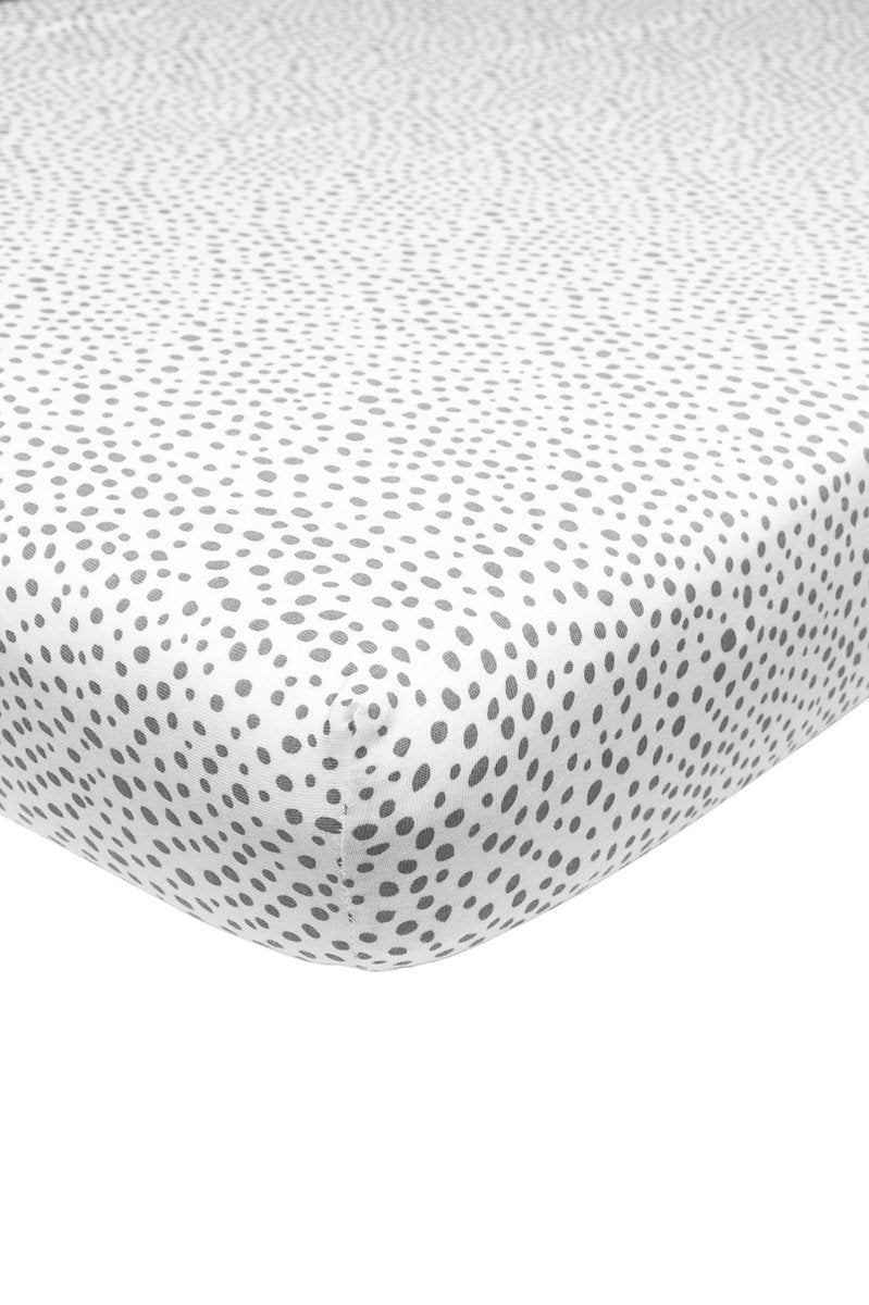 Meyco baby cheetah hoeslaken wieg - grey - 40x80 90cm