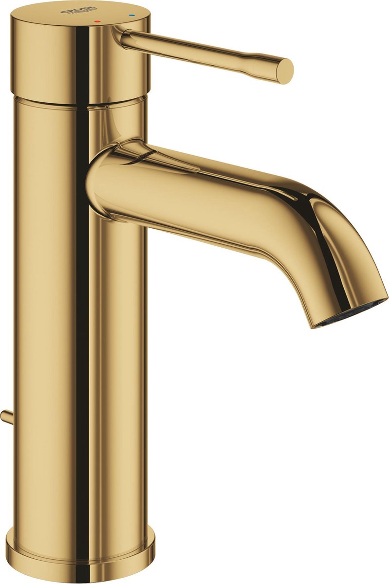 Grohe essence new wastafelkraan - lage uitloop - met trek-waste - cool sunrise (goud) - 23589gl1