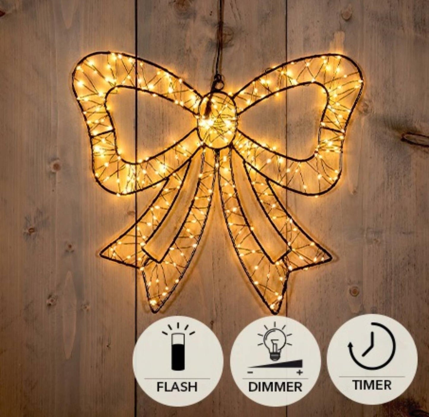 Papillon illuminato della collezione Anna 34 cm 278 LED IP44 con funzione flash timer dimmer