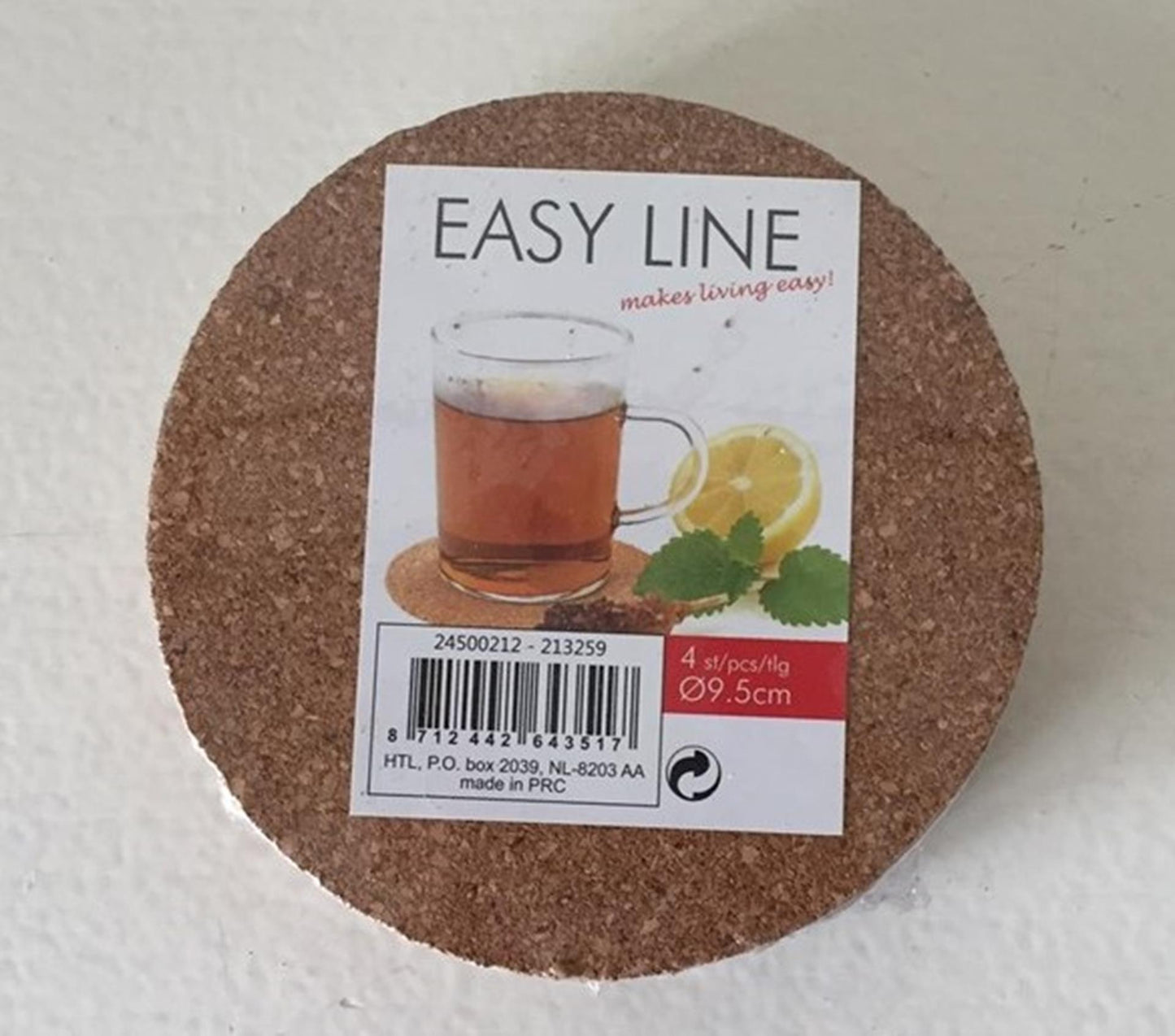 Utensili da cucina sottobicchiere in sughero 4 pezzi 9,5 cm
