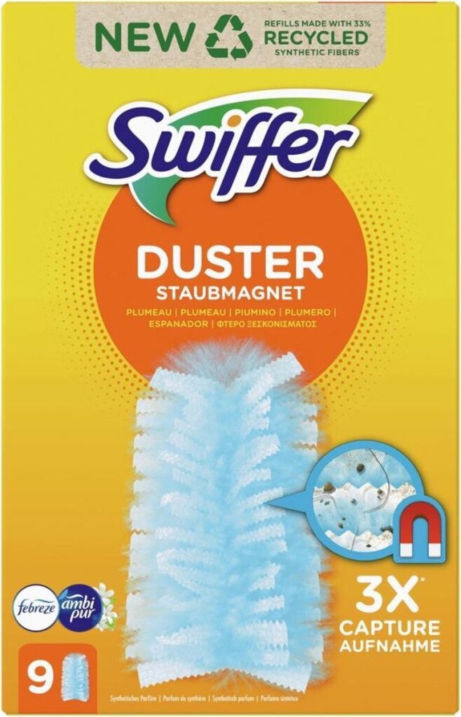 Swiffer Swiffer Duster Trap Lock Navullingen con un aroma de Ambi Pur 9 piezas