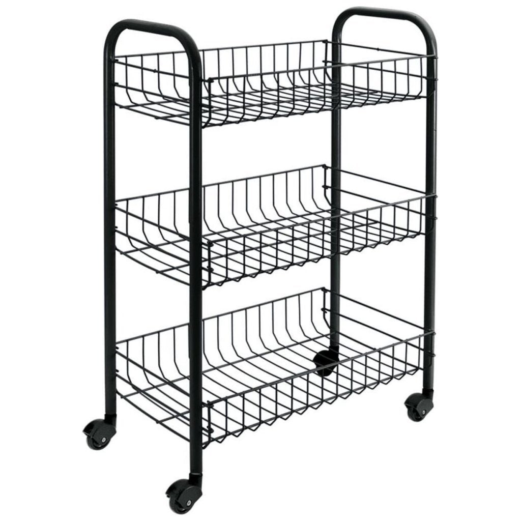 Tomado-Metaltex Tomado-Metaltex Siena Kitchen Trolley con ruote 41x23x63 cm nero