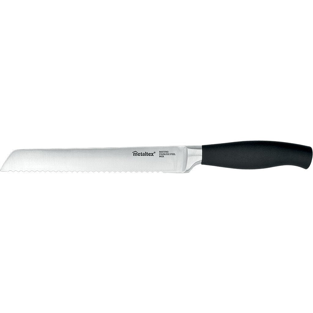 Metaltex Metaltex Comfort Bread Knife de 33 cm de acero inoxidable negro