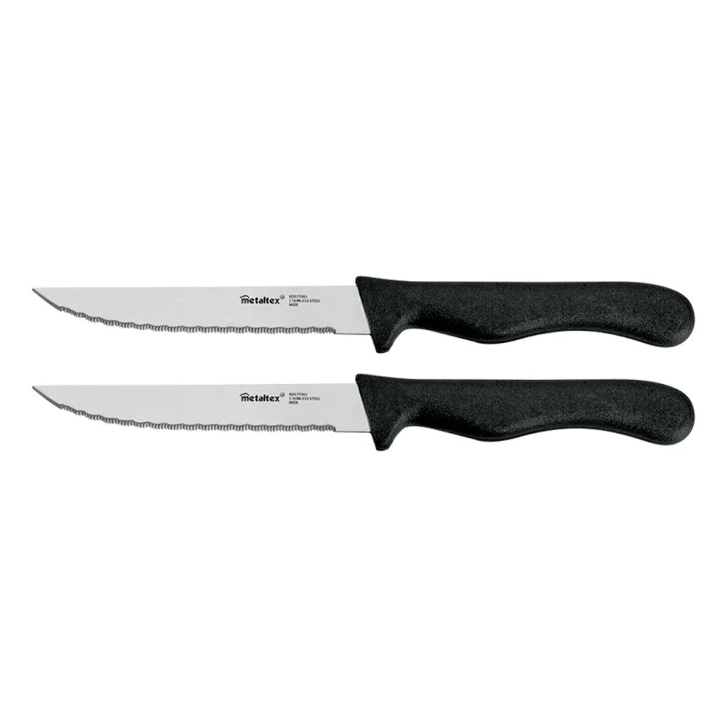 Metaltex Methetx Basic Line Steak Knives 2 piezas de acero inoxidable Negro