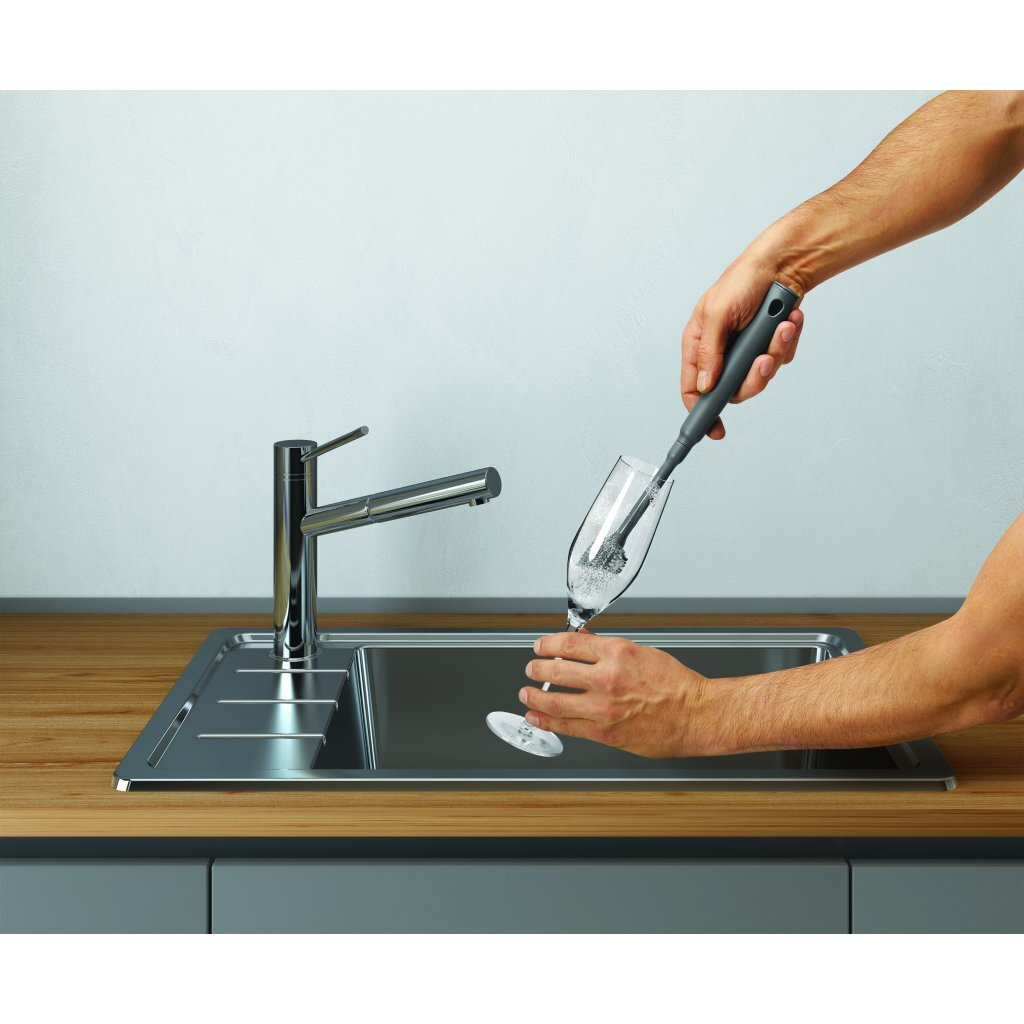 Metaltex metaltex el cepillo del fregadero 30 40x3.5 cm de gris