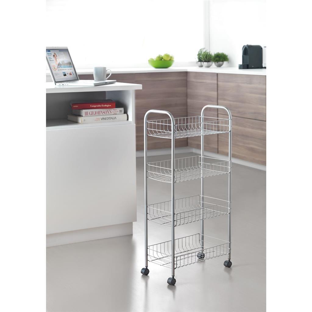Metaltex Metaltex cucina da bagno carrello per bagno ascona 41x23x84 cm ruote