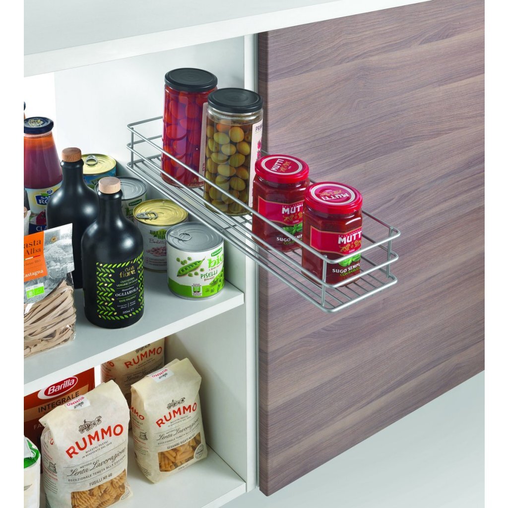 Cesto scorrevole da cucina metallico metaltex 12x42x7 cm argento