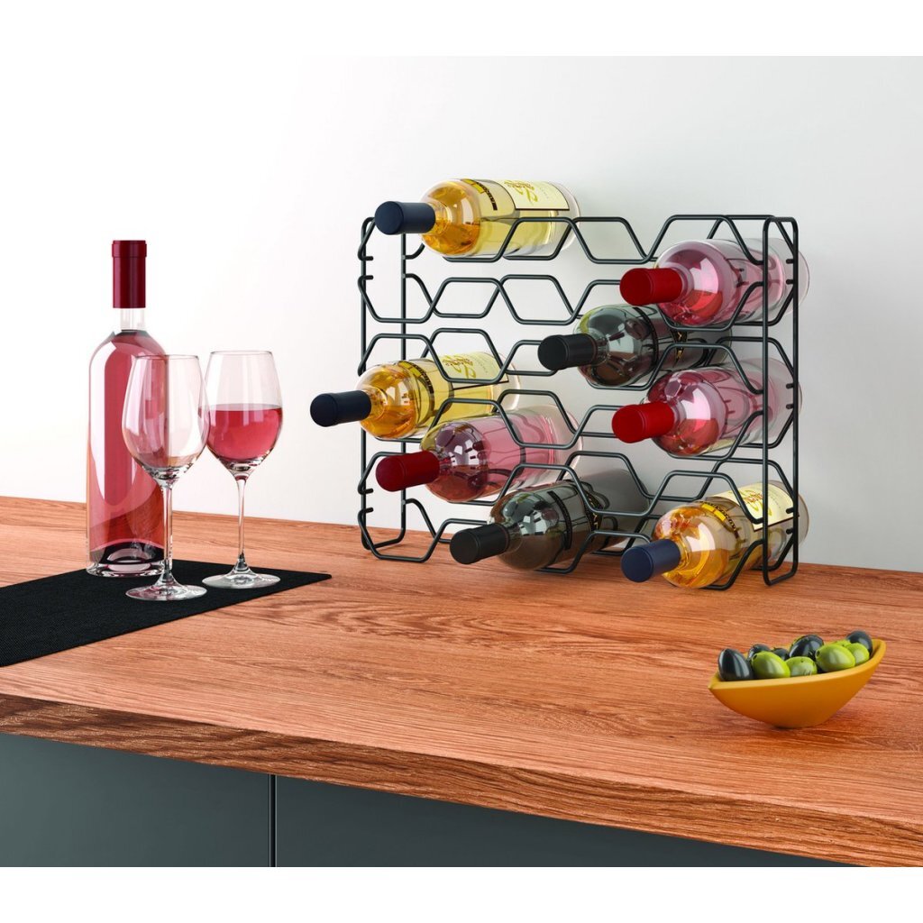 Metaltex Metaltex Wine Rack Hexagon para 15 botellas 43x12x34 Negro