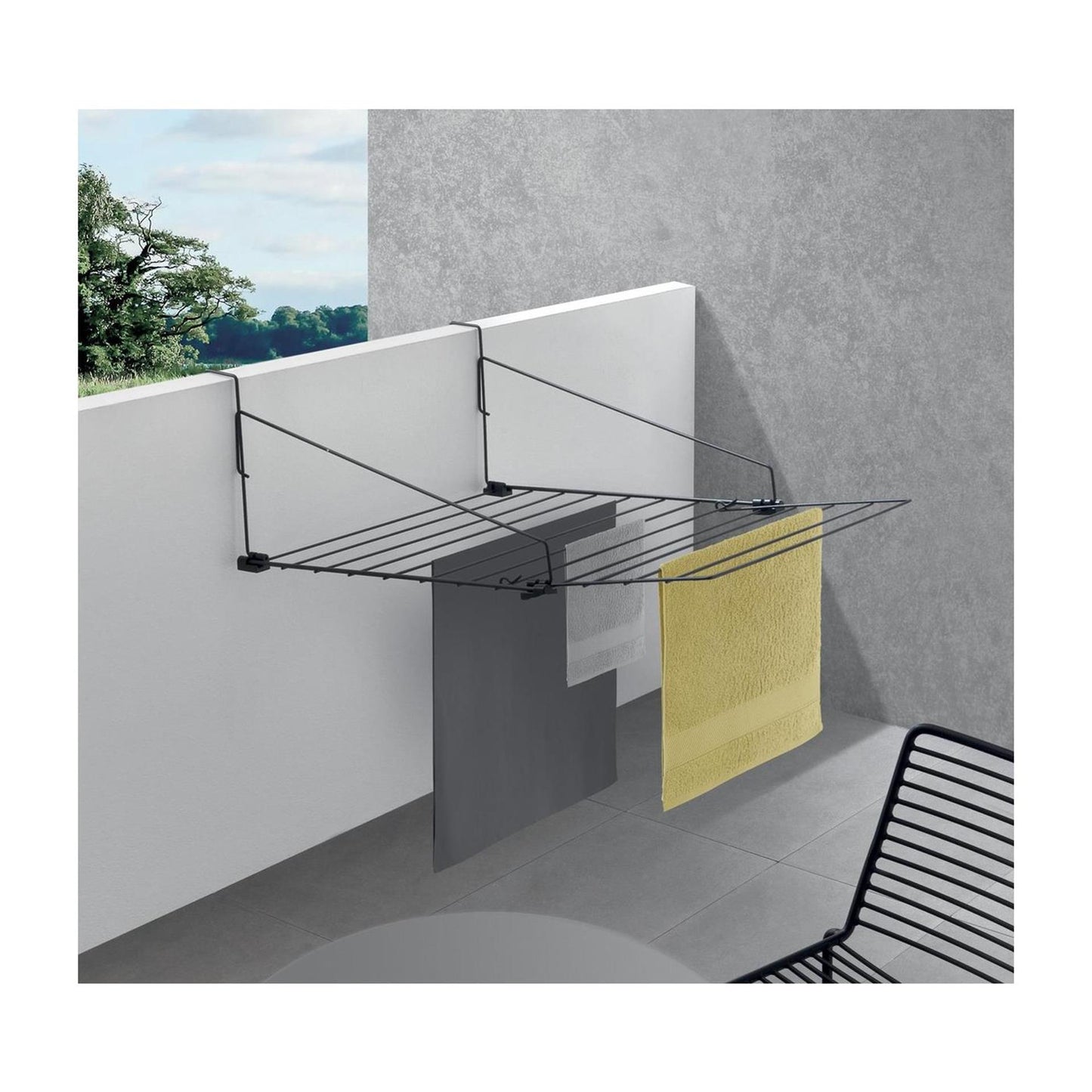 Metaltex Metaltex The Hague Drablek 9 m drooglijn 55x28 cm negro