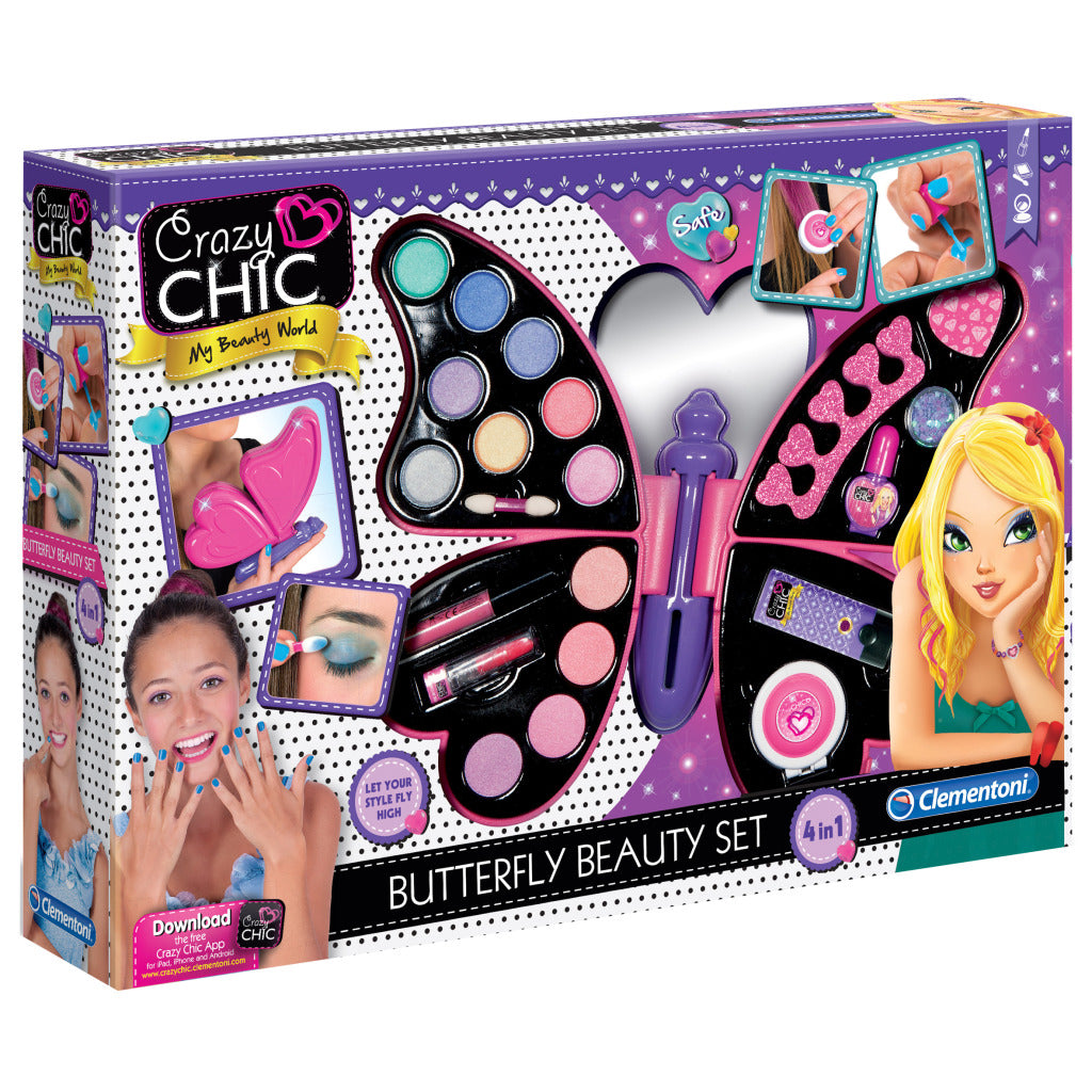 Clementoni Crazy Chic Butterfly Beautyyset Makeup Suitcase