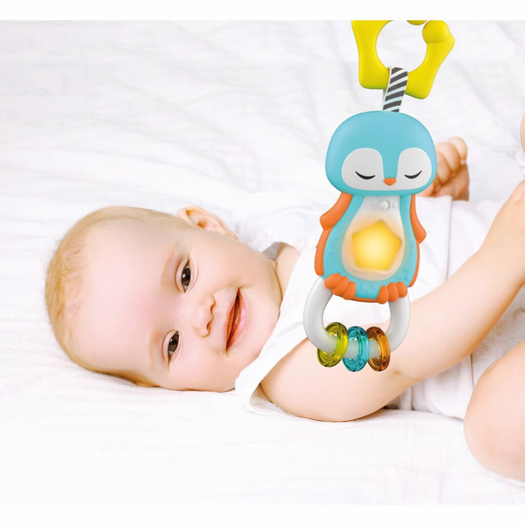 Sonajero pingüino bebé Clementoni + luz y sonido