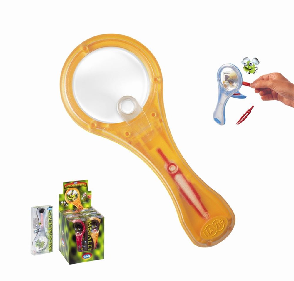 Navir mega lente + pinzas, lupa. 6+