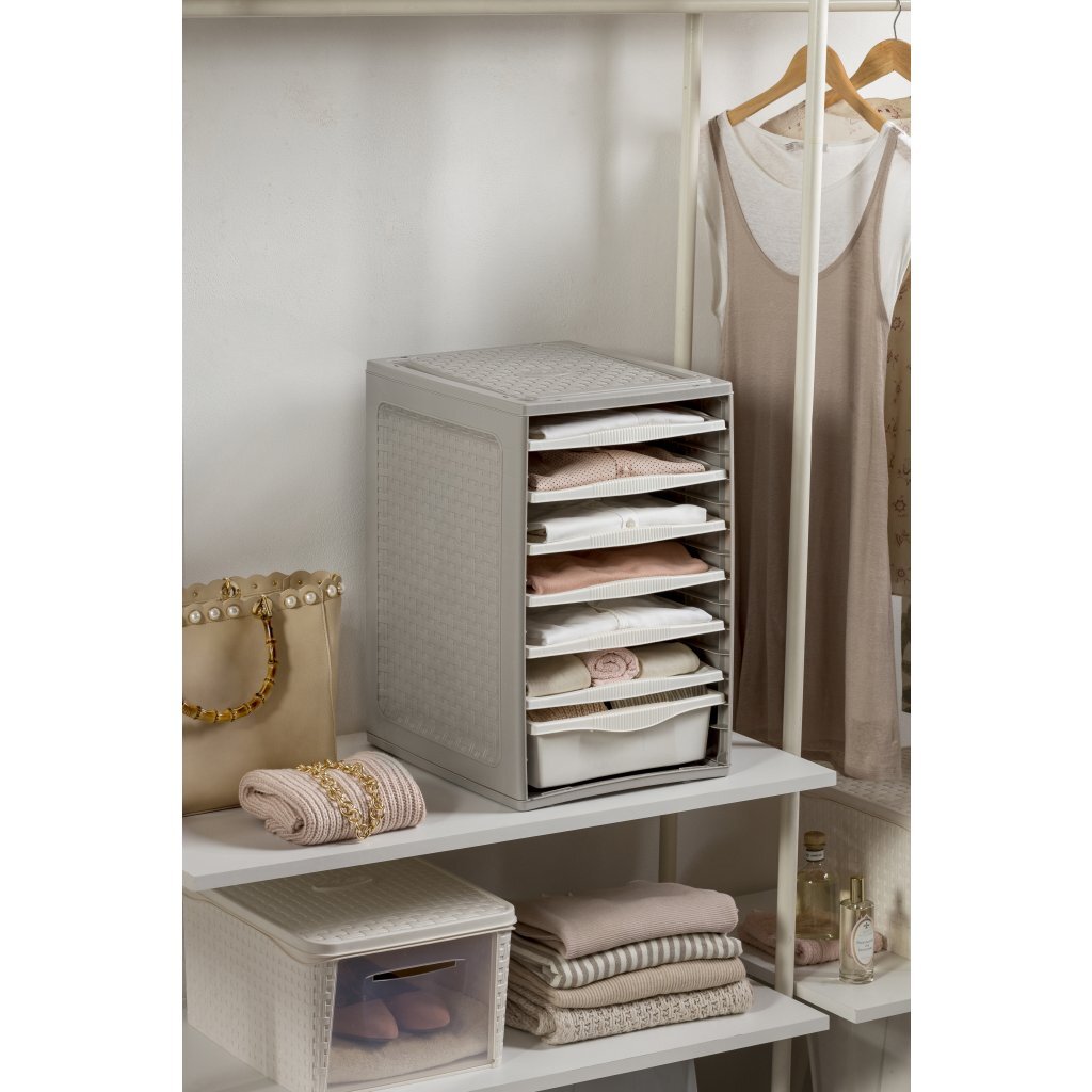 Bama RI, Ordino Storage System 34x41x53 cm Taupe White