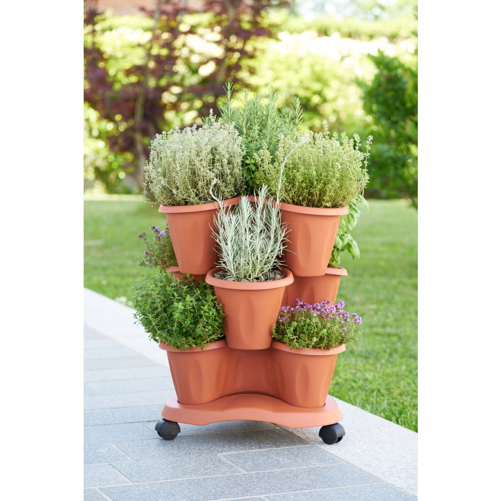 Bama Trifoglio Fiorter con ruote 40x51 cm Terracotta