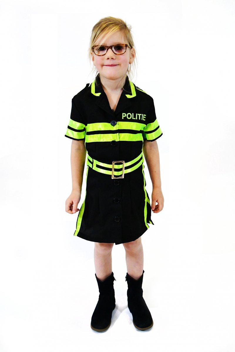 Rubies Disfraz de Rubie's policía para niñas negro verde neón talla 152