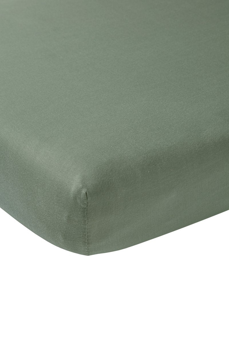 Lenzuolo con angoli Meyco per neonato e co-letto - verde foresta - 50x90 cm