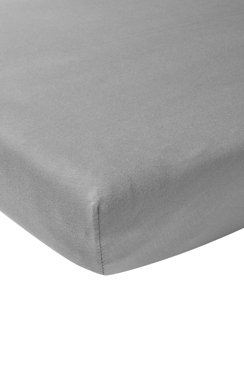 Meyco baby uni hoeslaken juniorbed - grey - 70x140 150cm